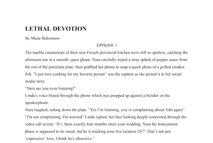 ghostwrite a compelling fiction book, novella or story outline